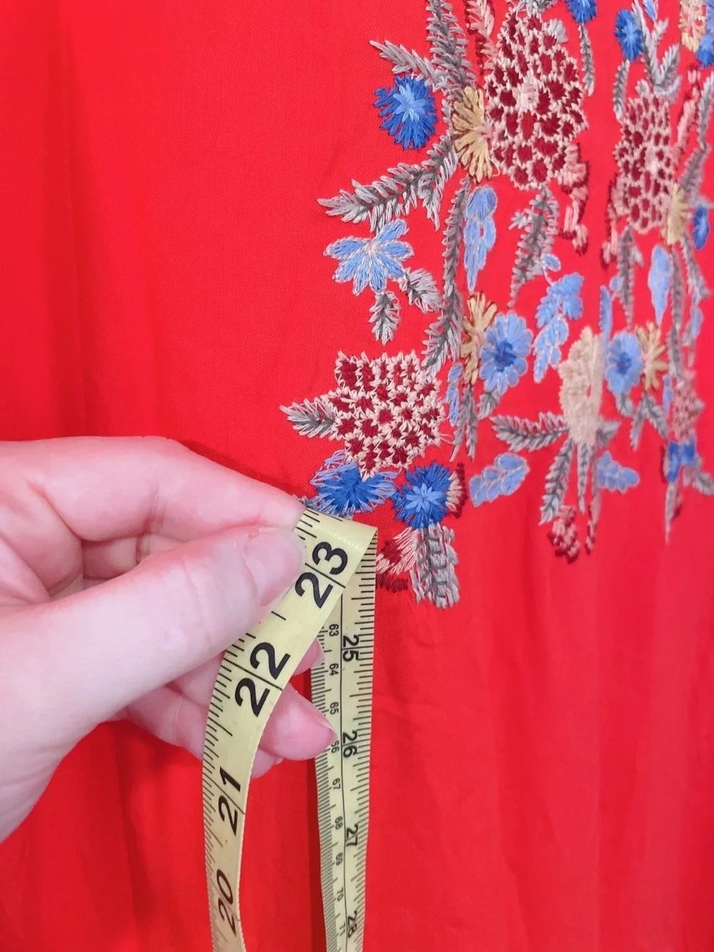 New With Tags Entro Red Embroidered Mini Dress Size XL - Picture 7 of 8